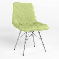 Обідній стілець Новий Стиль NICOLE 4LX CHROME (BOX-1) SQR ECO-45 (Фісташковий) (NWS-121665)