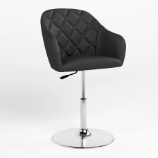 Обідній стілець поворотний Новий Стиль WESTER 1S CHROME ECO-30 (Чорний) (NWS-122967)