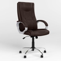Крісло офісне поворотне Новий Стиль ELLY ANYFIX CHR68 ECO-31 (Темно-коричневий) (NWS-126681)