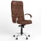 Крісло поворотне CUBA STEEL CHROME (COMFORT) ECO-21 (Темно-коричневий) (NWS-125473)