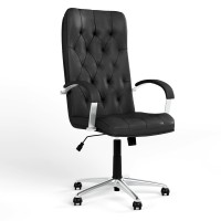 Кресло руководителя поворотное Новый Стиль CUBA STEEL CHROME TILT AL68 ECO-30 (Черный) (NWS-125483)