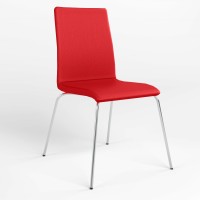Обідній стілець Новий Стиль SOFI CHROME (BOX-2) ECO-90 (Червоний) (NWS-122203)