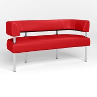Диван офісний округлий Новий Стиль OFFICE ECO-90 (Червоний) (NWS-122874)