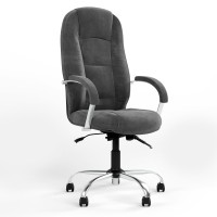 Крісло офісне поворотне Новий Стиль MODUS STEEL CHROME (COMFORT+ANYFIX) SORO-95 (Темно-сірий) (NWS-126535)