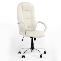 Крісло офісне поворотне Новий Стиль MODUS STEEL CHROME (COMFORT+TILT) ECO-50 (Білий) (NWS-126485)