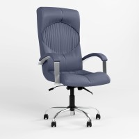 Крісло офісне поворотне Новий Стиль GERMES STEEL CHROME (COMFORT+ANYFIX) ECO-22 (Синій) (NWS-126046)