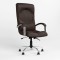 Крісло офісне поворотне Новий Стиль GERMES STEEL CHROME (COMFORT+ANYFIX) ECO-31 (Темно-коричневий) (NWS-126056)