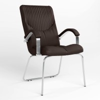 Кресло офисное Новый Стиль GERMES STEEL CFA LB CHROME ECO-31 (Темно-коричневый) (NWS-126006)