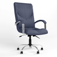 Крісло офісне поворотне Новий Стиль GERMES STEEL LB CHROME (ANYFIX+COMFORT) ECO-22 (Синій) (NWS-126106)