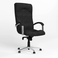 Крісло офісне поворотне Новий Стиль GERMES STEEL CHROME Micro-A (Чорний) (NWS-126076)