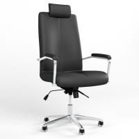 Кресло офисное поворотное Новый Стиль GRAND HR STEEL CHROME ANYFIX AL68 ECO-30 (Черный) (NWS-126226)
