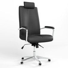 Крісло офісне поворотне Новий Стиль GRAND HR STEEL CHROME ANYFIX AL68 ECO-30 (Чорний) (NWS-126226)