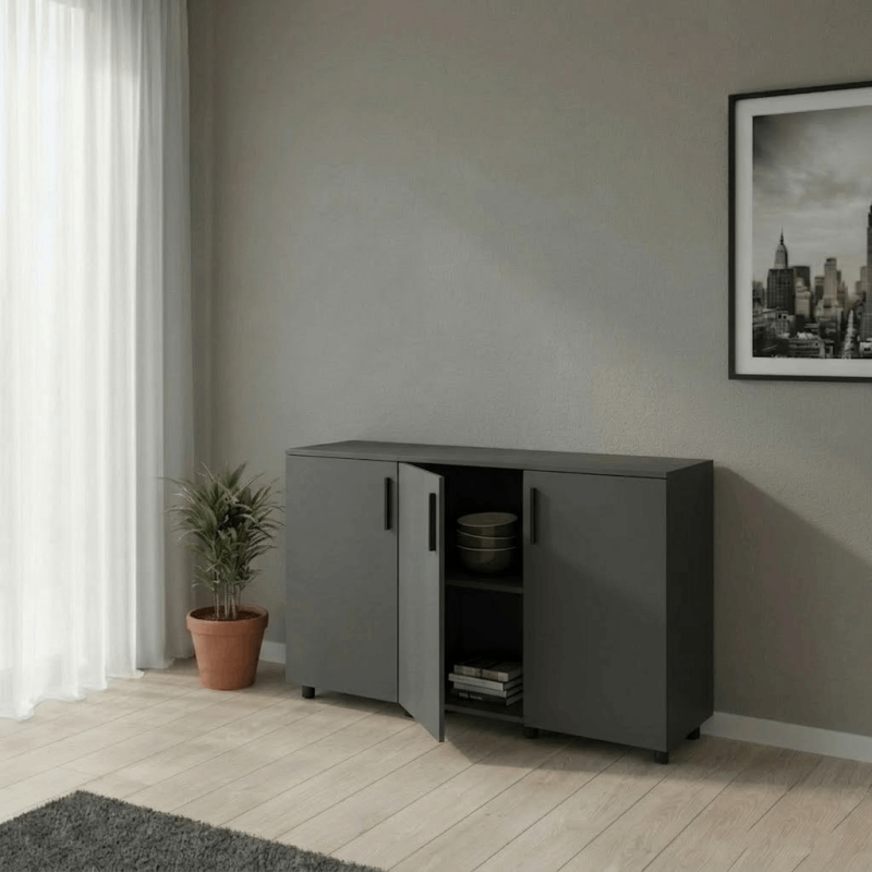 Комод Doros Торн Антрацит 3 ДСП 135х51.6х80 (DRS-012097)