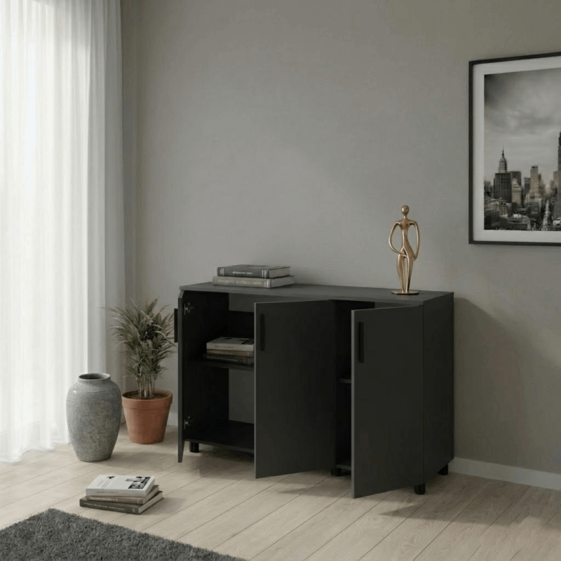 Комод Doros Торн Антрацит 3 ДСП 135х51.6х80 (DRS-012097)