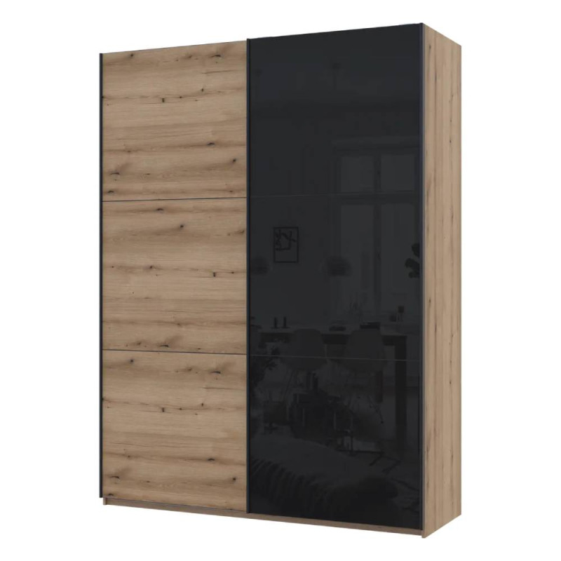 Шкаф купе Doros G-Caiser Дуб Эвок 1 ДСП / 1 Стекло / 3 части 180х60х240 (DRS-011577)