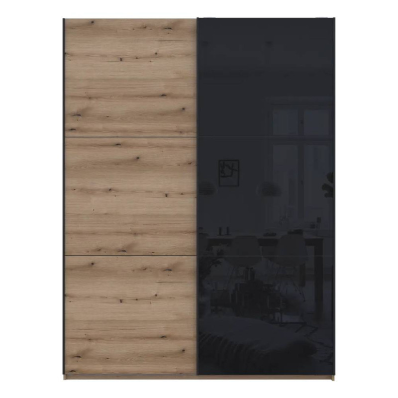 Шкаф купе Doros G-Caiser Дуб Эвок 1 ДСП / 1 Стекло / 3 части 180х60х240 (DRS-011577)