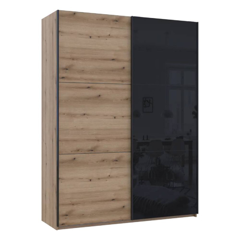 Шкаф купе Doros G-Caiser Дуб Эвок 1 ДСП / 1 Стекло / 3 части 180х60х240 (DRS-011577)
