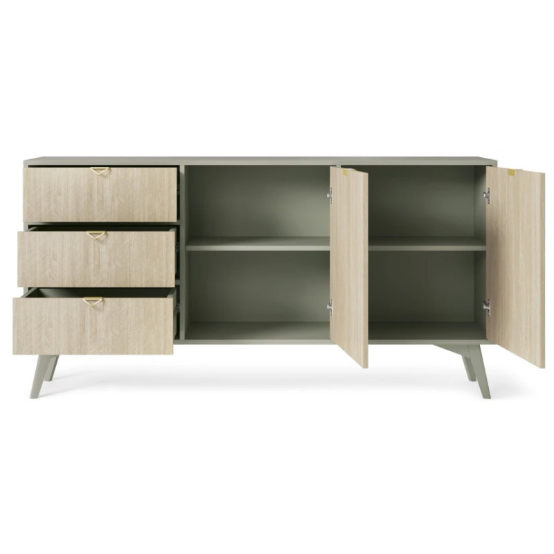 Комод Perfect Home Forest KSZ158 2-дверний з 3 шухлядами 158х80х38 см Евкаліпт/ялиця сканді (PFH-091476)
