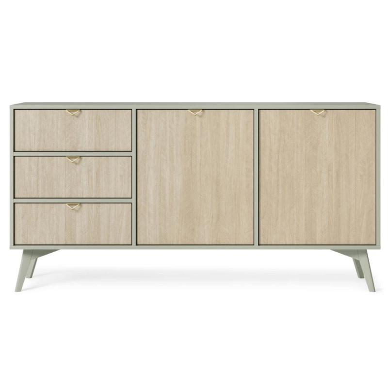 Комод Perfect Home Forest KSZ158 2-дверний з 3 шухлядами 158х80х38 см Евкаліпт/ялиця сканді (PFH-091476)