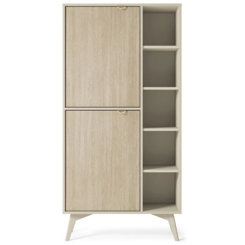 Стелаж Perfect Home Forest RG80 2-дверний 80х160х38 см Беж пісочний/ялиця сканді (PFH-091480)