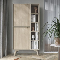 Стелаж Perfect Home Forest RG80 2-дверний 80х160х38 см Беж пісочний/ялиця сканді (PFH-091480)