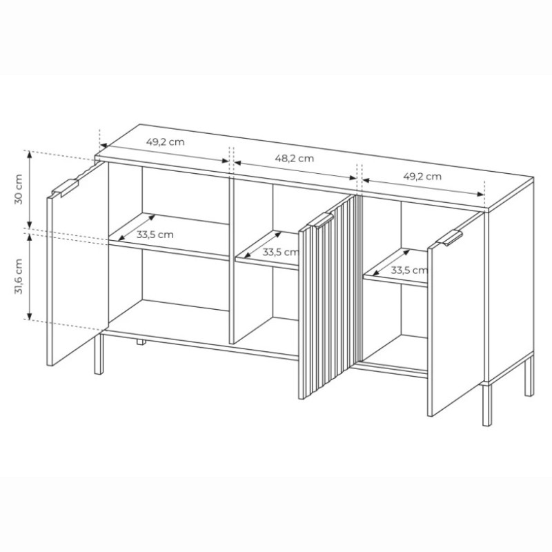 Комод Perfect Home Rock 3D/153 153,1x81,4x39,5 Бежевий/Дуб вікінг (PFH-091088)