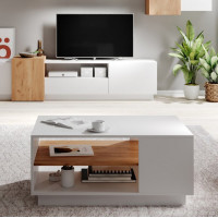 Журнальний стіл Perfect Home Cube 60х100х45.5 Білий/Дуб крафт золотий (PFH-091043)