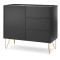 Комод з телескопічними напрямними Perfect Home Harmony KSZ97 97х83х37 Чорний/Чорний мармур роял (PFH-091182)