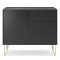 Комод з телескопічними напрямними Perfect Home Harmony KSZ97 97х83х37 Чорний/Чорний мармур роял (PFH-091182)