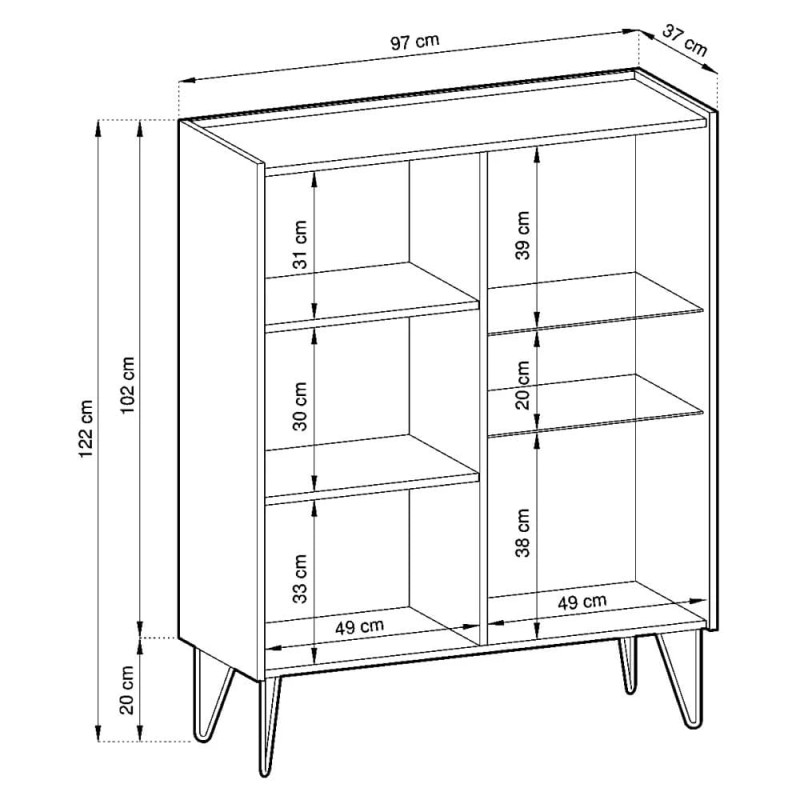 Комод з телескопічними напрямними Perfect Home Harmony KSZ97 97х83х37 Чорний/Чорний мармур роял (PFH-091182)