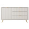 Комод з телескопічними напрямними Perfect Home Lante 1D3S/138 138,2x81,2x38 Бежевий (золоті ніжки) (PFH-091116)