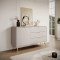 Комод з телескопічними напрямними Perfect Home Lante 1D3S/138 138,2x81,2x38 Бежевий (золоті ніжки) (PFH-091116)