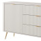 Комод з телескопічними напрямними Perfect Home Lante 1D3S/138 138,2x81,2x38 Бежевий (золоті ніжки) (PFH-091116)
