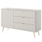Комод з телескопічними напрямними Perfect Home Lante 1D3S/138 138,2x81,2x38 Бежевий (золоті ніжки) (PFH-091116)