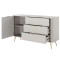 Комод з телескопічними напрямними Perfect Home Lante 1D3S/138 138,2x81,2x38 Бежевий (золоті ніжки) (PFH-091116)