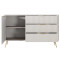 Комод з телескопічними напрямними Perfect Home Lante 1D3S/138 138,2x81,2x38 Бежевий (золоті ніжки) (PFH-091116)