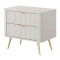 Тумба приліжкова з телескопічними напрямними Perfect Home Lante 2S 63,2x55,3x38 Бежевий (золоті ніжки) (PFH-091123)