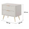 Тумба приліжкова з телескопічними напрямними Perfect Home Lante 2S 63,2x55,3x38 Бежевий (золоті ніжки) (PFH-091123)