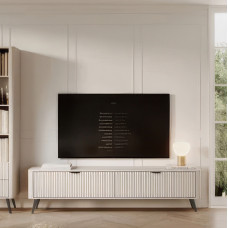 Тумба під телевізор Perfect Home Lante 2D/200 200х51,2х38 Бежевий (чорні ніжки) (PFH-091181)