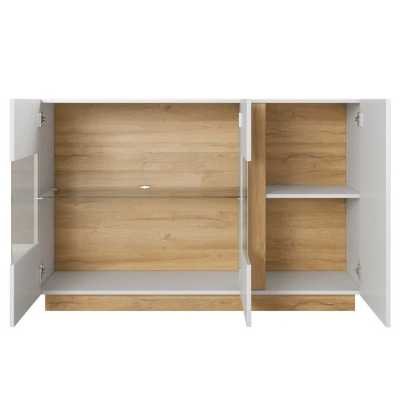 Комод Perfect Home Marco 3D2W/138 138,2x90,5x40 Білий/Білий глянець/ Дуб грандсон (PFH-091034)