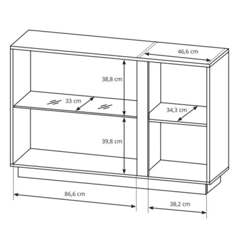 Комод Perfect Home Marco 3D2W/138 138,2x90,5x40 Білий/Білий глянець/ Дуб грандсон (PFH-091034)