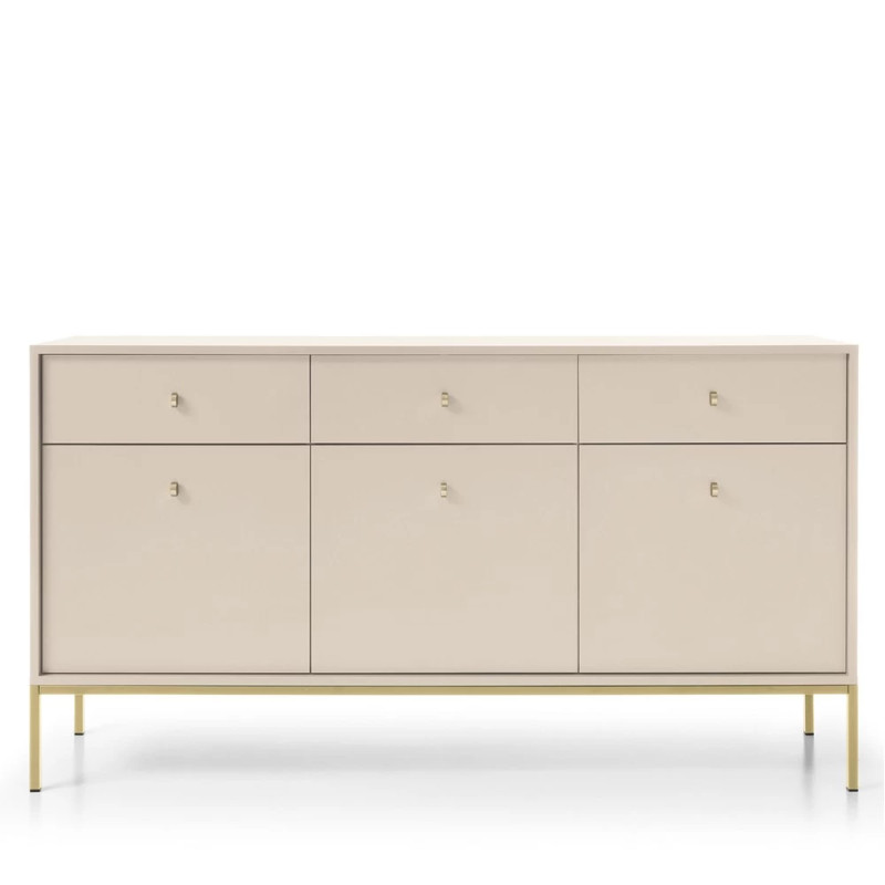 Комод Perfect Home Mono MKSZ154 3D3S 153,4x83,2x39 Беж пісочний (золоті ніжки) (PFH-091207)