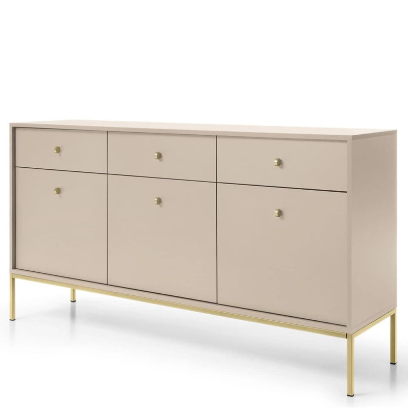 Комод Perfect Home Mono MKSZ154 3D3S 153,4x83,2x39 Беж пісочний (золоті ніжки) (PFH-091207)