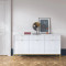 Комод з телескопічними напрямними Perfect Home Nova KSZ154 3D3S 154x63x39 Білий (золоті ніжки) (PFH-091241)