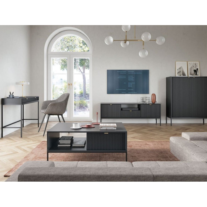 Туалетний столик з телескопічними напрямними Perfect Home Nova T104 104x77x50 см Чорний (чорні ніжки) (PFH-091264)