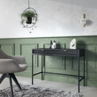 Туалетний столик з телескопічними напрямними Perfect Home Nova T104 104x77x50 см Чорний (чорні ніжки) (PFH-091264)