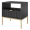 Тумба приліжкова з телескопічними напрямними Perfect Home Nova S54 54х56х39 Чорний (золоті ніжки) (PFH-091254)