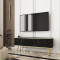 Тумба під телевізор Perfect Home Oro RTV135 2D 135х53х32 Чорний мармур (золоті ніжки) (PFH-091323)