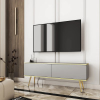 Тумба під телевізор Perfect Home Oro RTV135 2D 135х53х32 Сірий (золоті ніжки) (PFH-091315)