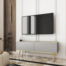 Тумба під телевізор Perfect Home Oro RTV135 2D 135х53х32 Сірий (золоті ніжки) (PFH-091315)